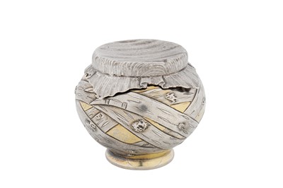 Lot 332 - An Alexander II mid-19th century Russian parcel gilt silver jar and cover, Moscow 1868 by ∂∂ (untraced)