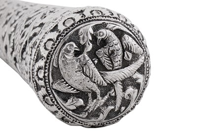 Lot 201 - An early 20th century Anglo – Indian unmarked silver page turner, Cutch circa 1910