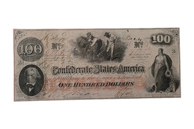 Lot 152 - CONFEDERATE STATES, 100 DOLLARS T41. MAJOR C.S. SEVERSON ENDORSEMENT.