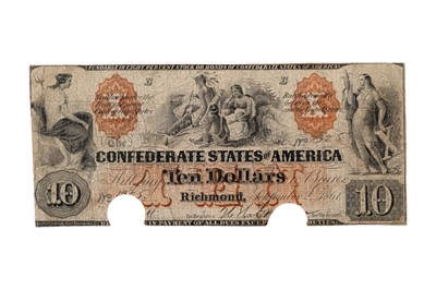 Lot 105 - CONFEDERATE STATES, 3X 10 DOLLARS T22, T29, T52.