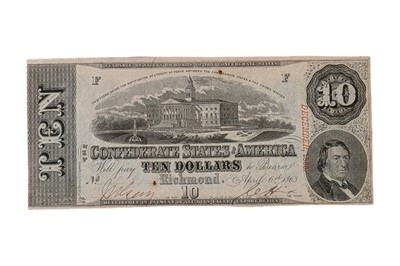 Lot 170 - CONFEDERATE STATES, 10 DOLLARS T59.