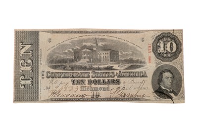 Lot 171 - CONFEDERATE STATES, 3X 10 DOLLARS T59.