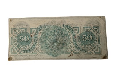 Lot 166 - CONFEDERATE STATES, 2X 50 DOLLARS T50, T66.