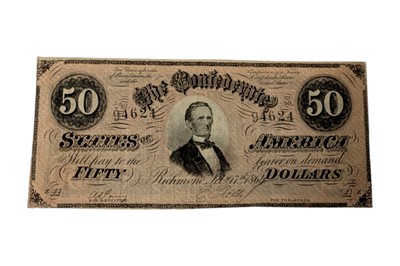 Lot 166 - CONFEDERATE STATES, 2X 50 DOLLARS T50, T66.