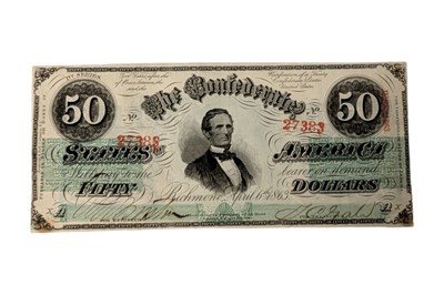 Lot 166 - CONFEDERATE STATES, 2X 50 DOLLARS T50, T66.