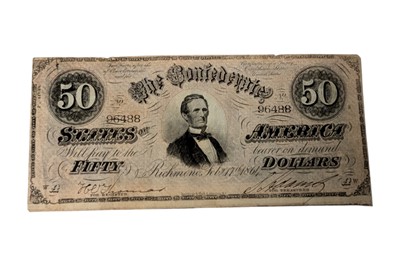 Lot 177 - CONFEDERATE STATES, 50 DOLLARS T66.