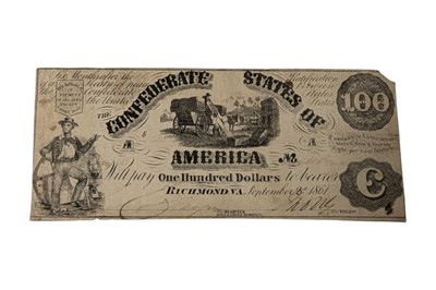 Lot 101 - CONFEDERATE STATES, 100 DOLLARS T13.