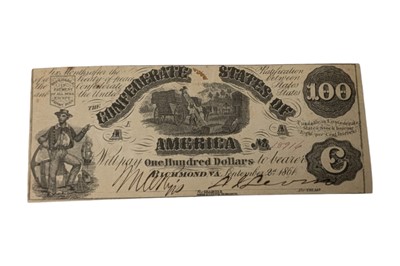 Lot 99 - CONFEDERATE STATES, 100 DOLLARS T13.