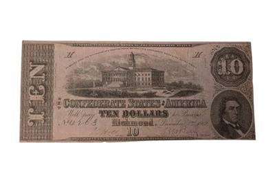 Lot 106 - CONFEDERATE STATES, 3X 10 DOLLARS T26, T30, T52.