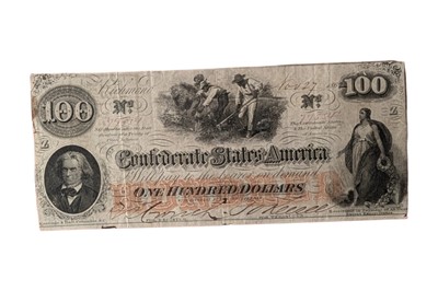 Lot 159 - CONFEDERATE STATES, 100 DOLLARS T41.