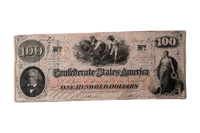 Lot 158 - 63 CONFEDERATE STATES, 100 DOLLARS T41.