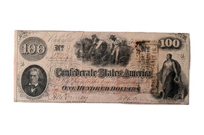 Lot 155 - CONFEDERATE STATES, 100 DOLLARS T41.