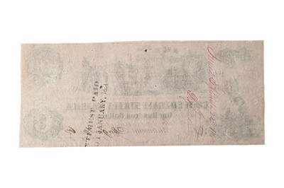 Lot 111 - CONFEDERATE STATES, 100 DOLLARS T39. JAMES SORELY (DEPOSITORY AND COLLECTOR) ENDORSEMENT.