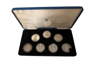 Lot 207 - 1980 7-COIN SILVER PROOF SET CELEBRATING QUEEN ELIZABETH, THE QUEEN MOTHER.