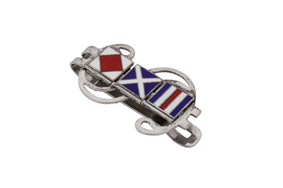 Lot 157 - Vexillology interest – An early to mid-20th century American sterling silver and enamel money clip, circa 1930-50