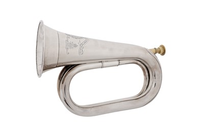 Lot 136 - A cased George VI sterling silver ceremonial bugle, London 1939 by Henry Potter and Co