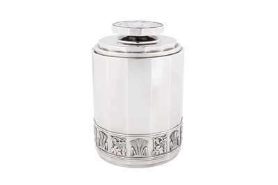 Lot An early 20th century Swedish ‘Art Deco’ sterling silver cigarette dispenser, Stockholm 1936, designed by Erik Herman Fleming for Borgilla