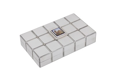 Lot A late 20th century Italian sterling silver and micro mosaic silver cigarette box, Florence circa 1980, by Fiorenzo Guerrazzi (est. 1954) for Bulgari