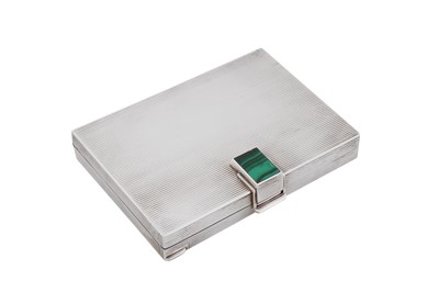 Lot 64 - A mid-20th century Italian 800 standard silver and malachite set vanity case, Florence circa 1910 by Renato Contini di Fortunato