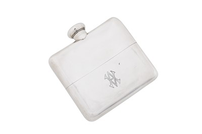 Lot 160 - A George V sterling silver spirit or hip flask, London 1923 by Alexander Clark