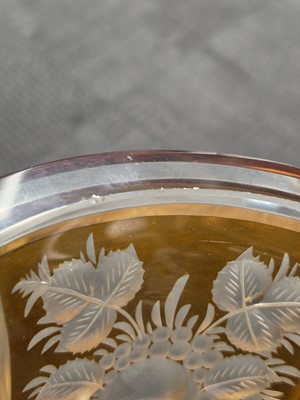 Lot 456 - A BOHEMIAN AMBER FLASH GLASS GOBLET AND COVER, LATE 19TH CENTURY