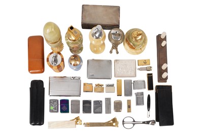 Lot 180 - A COLLECTION OF LIGHTERS AND OTHER SMOKING RELATED ITEMS