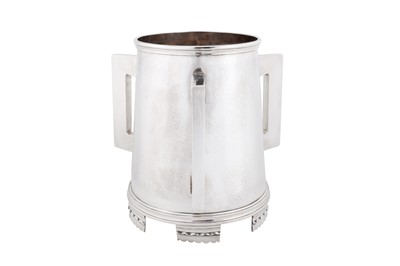 Lot 482 - A large George V sterling silver tyg wine cooler, London 1914 by Kemp Brothers