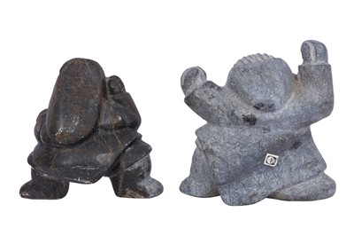 Lot 76 - PETER SEVOGA (INUIT 1940-2007), MOTHER AND CHILD STONE CARVING
