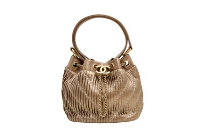 Lot 331 - Chanel Bronze CC Crossbody Bucket Bag