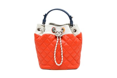 Lot 52 - Chanel Red Tri Colour CC Chain Bucket Bag