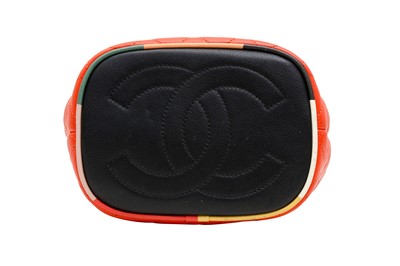 Lot 52 - Chanel Red Tri Colour CC Chain Bucket Bag
