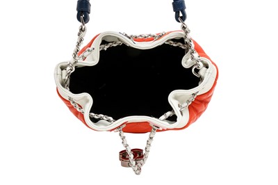 Lot 52 - Chanel Red Tri Colour CC Chain Bucket Bag