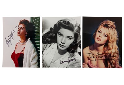 Lot 79 - Actresses.- Bardot, Bacall and Loren