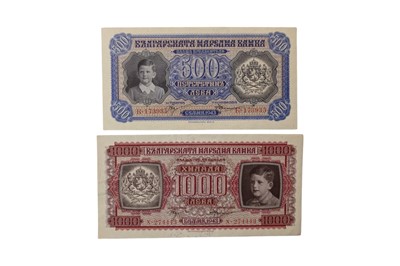 Lot 94 - BULGARIA, 1943 1000 LEVA AND 500 LEVA (2X NOTES)