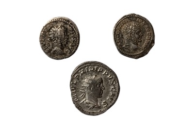 Lot 3 - 3X ANCIENT ROMAN SILVER COINS- SEPTIMIUS SEVERUS, CARACALLA & PHILLIP II