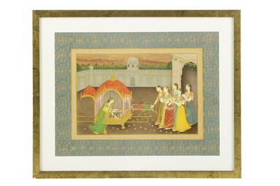 Lot 179 - MINIATURE PAINTING OF A MARRIAGE SCENE AT SUNSET