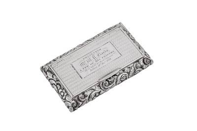 Lot 31 - An early Victorian sterling silver snuff box, Birmingham 1837 by Gervase Wheeler