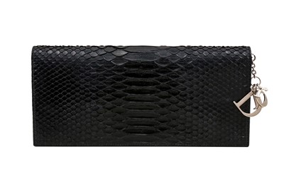 Lot 292 - λ Christian Dior Black Python Chain Clutch