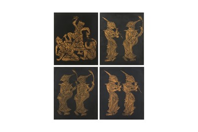 Lot 412 - A SET OF FOUR THAI PICTURES OF DANCER AND MUSICIANS