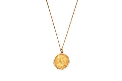 Lot 45 - A FULL SOVEREIGN PENDANT NECKLACE