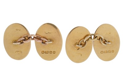 Lot 281 - DEAKIN & FRANCIS Ι A PAIR OF GOLD CUFFLINKS, CIRCA 1864