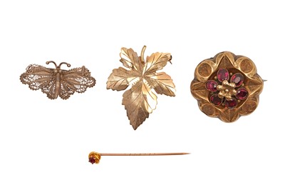 Lot 37 - THREE BROOCHES AND A PIN