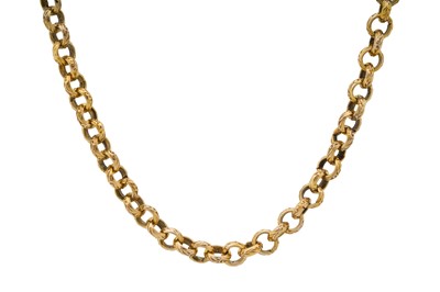 Lot 357 - A FANCY-LINK CHAIN NECKLACE