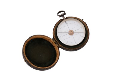 Lot 51 - A cased George III sterling silver cased open face compass, London 1787 by James Long (reg. 17th November 1785)