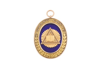 Lot 23 - A Victorian unmarked gold, silver gilt and enamel masonic pendant / badge, circa 1850