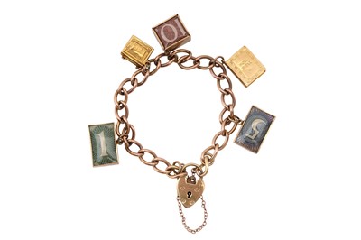 Lot 346 - A CHARM BRACELET