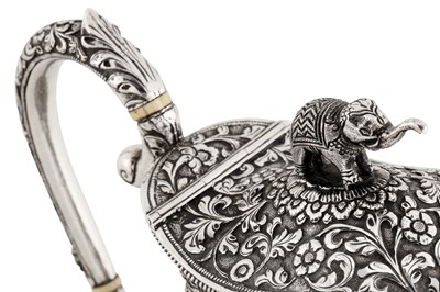 Lot 204 - A late 19th Anglo – Indian unmarked silver ewer or claret jug, Cutch circa 1880