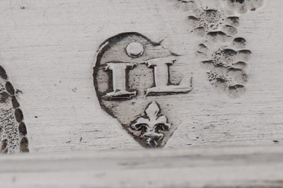 Lot 574 - A James II sterling silver chinoiserie pin cushion, London 1685 by I L two pellet above, fleur-de-lis below in a heart shaped punch (unidentified)