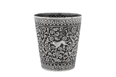 Lot 202 - A late 19th / early 20th century Anglo – Indian unmarked silver beaker, Cutch circa 1900