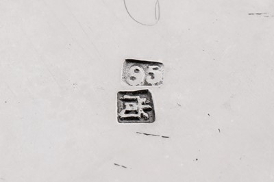 Lot 263 - A late 19th century Chinese export silver tea caddy, Canton marked Shang, import marks for Edinburgh 1898 by J.M